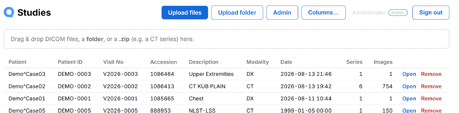 The qPACS worklist